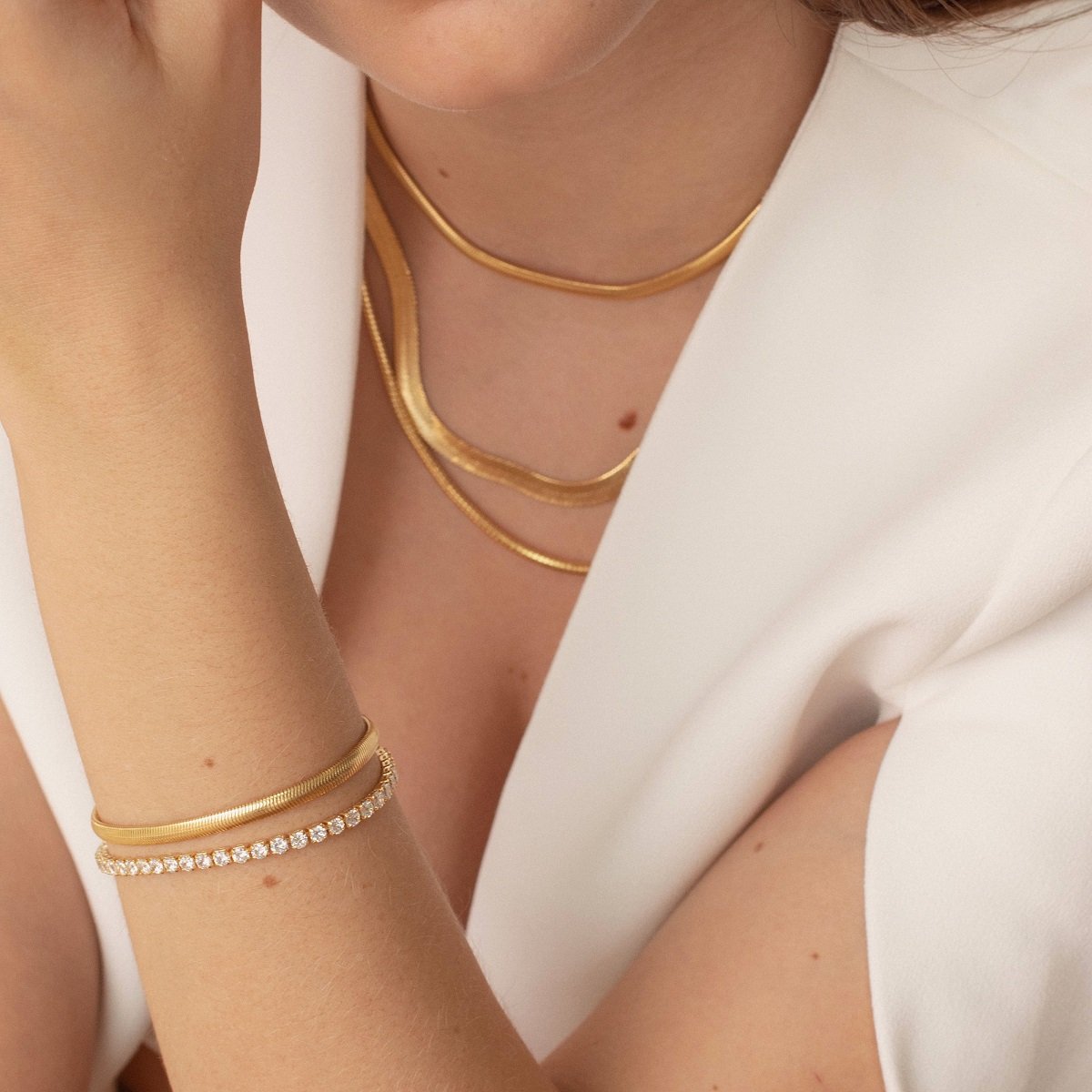 PULSEIRA FITA 3MM DOURADA FOLHEADO