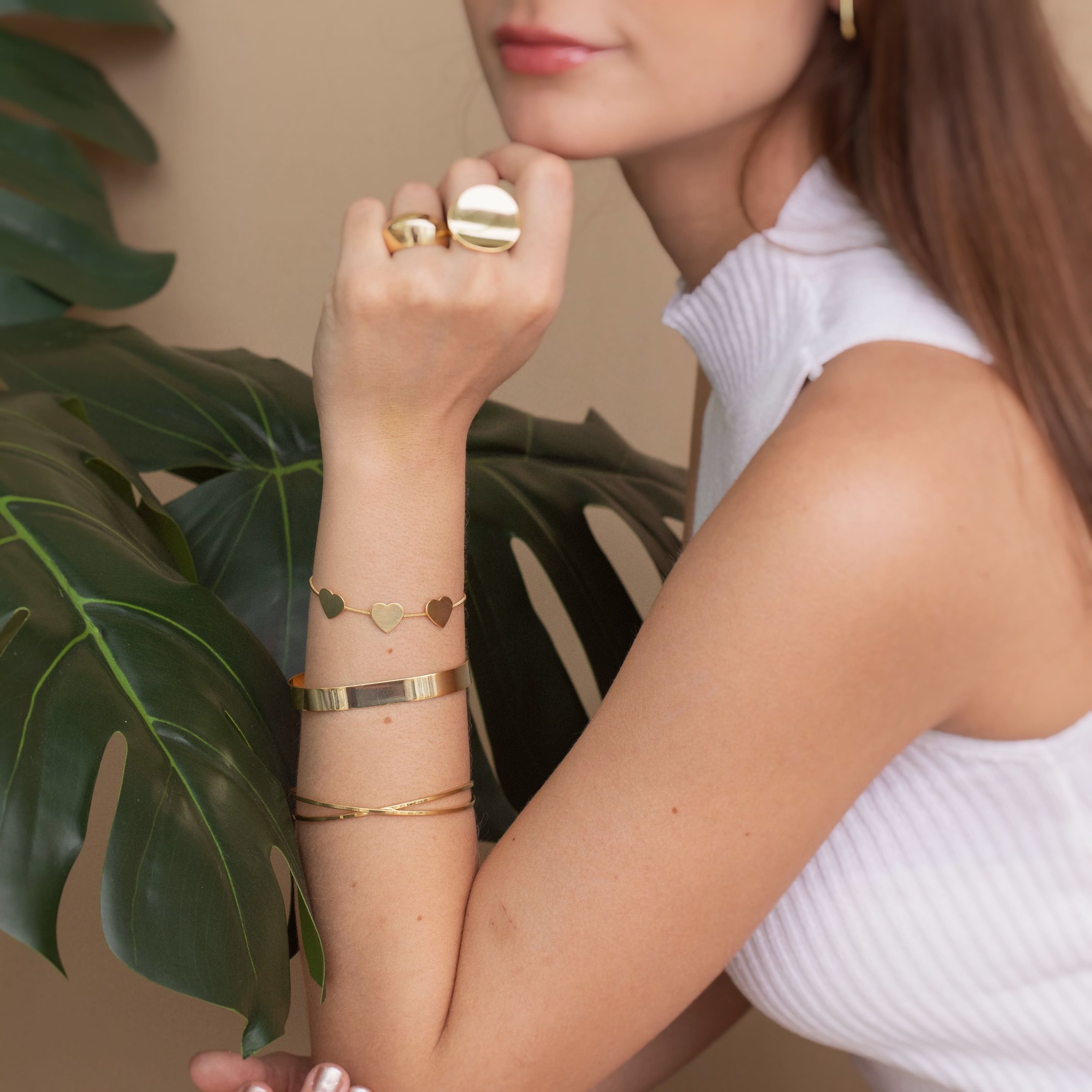 BRACELETE X DOURADO FOLHEADO