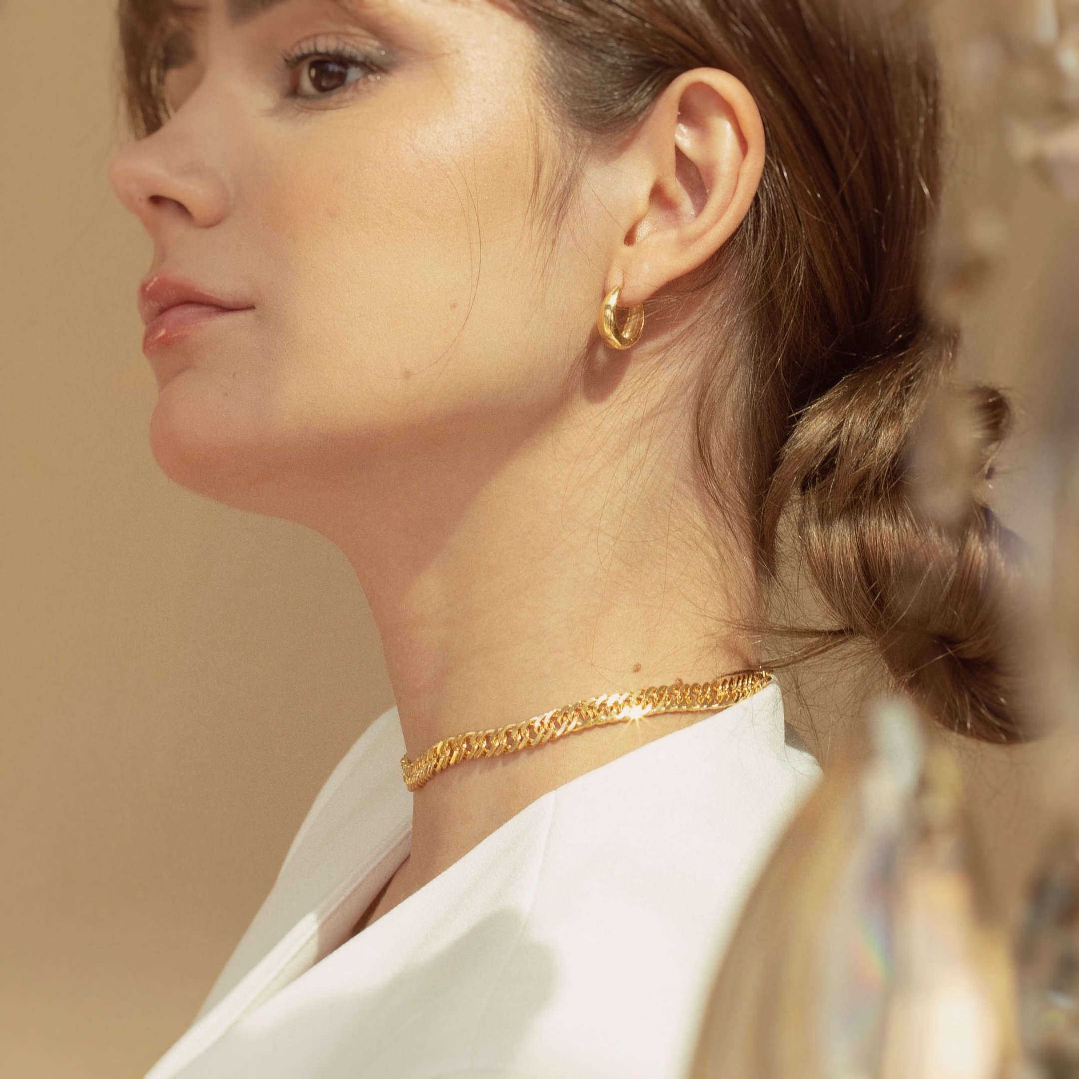 KIT TRÊS ARGOLAS LISAS P, M, G DOURADO FOLHEADO