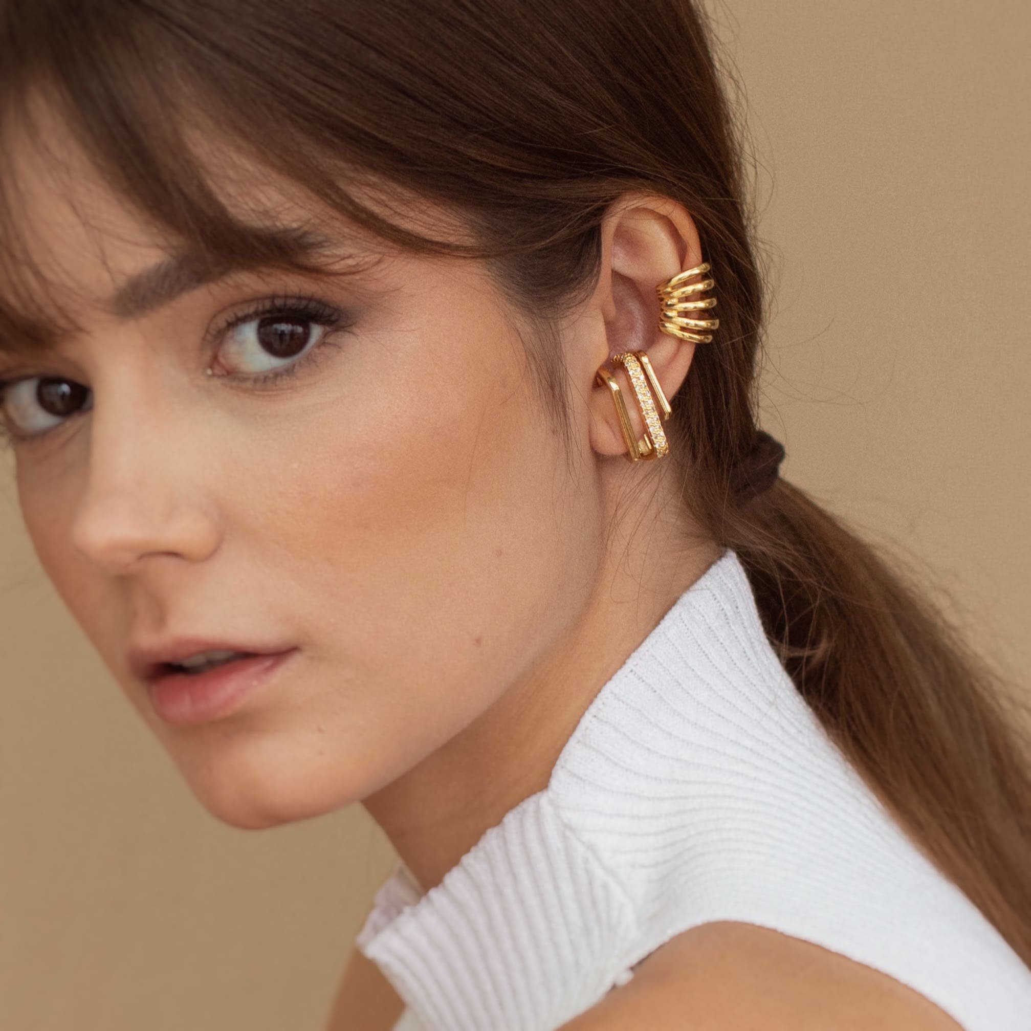 PIERCING CARACOL BANHADO A OURO 18K