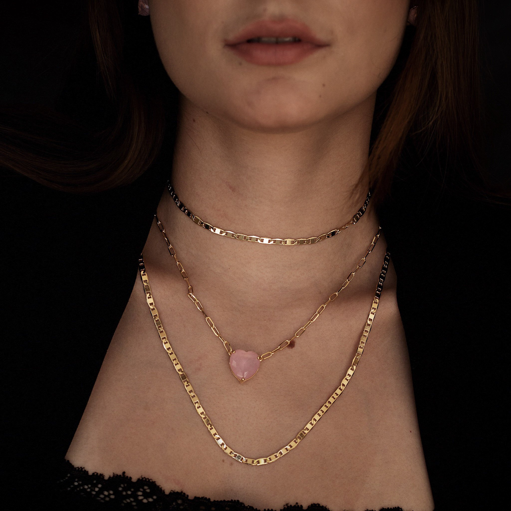 CHOKER ELOS ACHATADOS DOURADO FOLHEADO