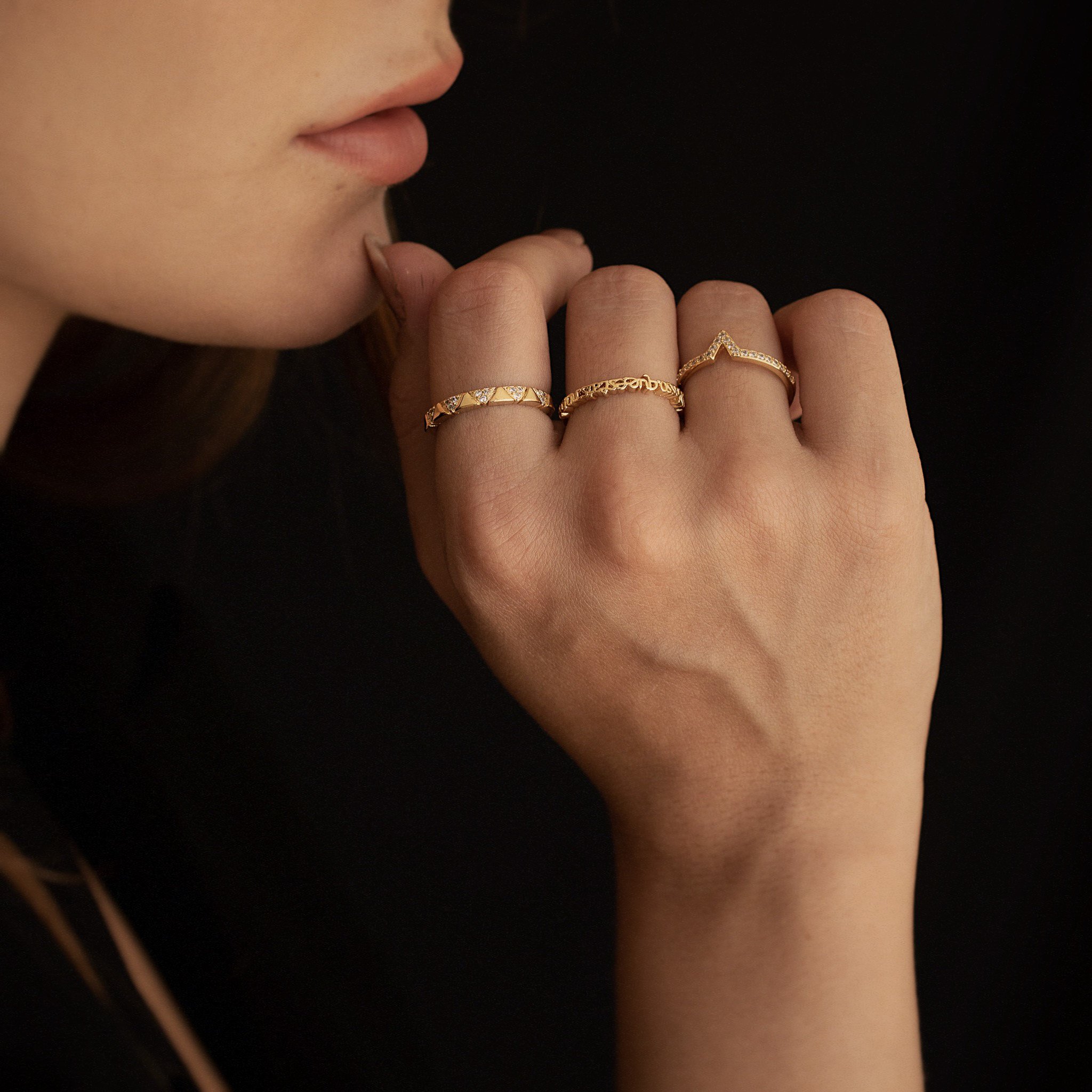 ANEL PAI NOSSO BANHADO A OURO 18K