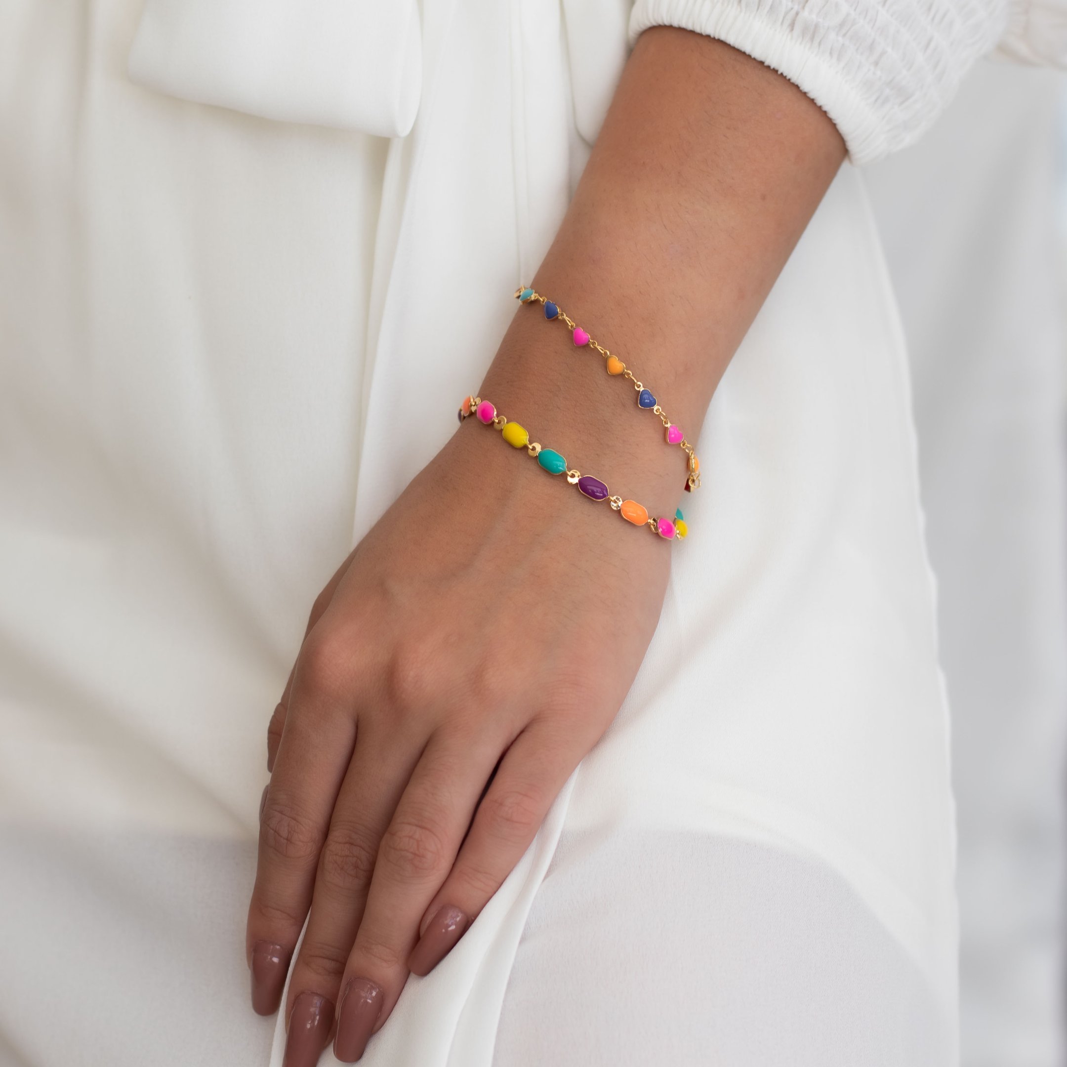 PULSEIRA CAPSULA RESINA COLORS DOURADO FOLHEADO