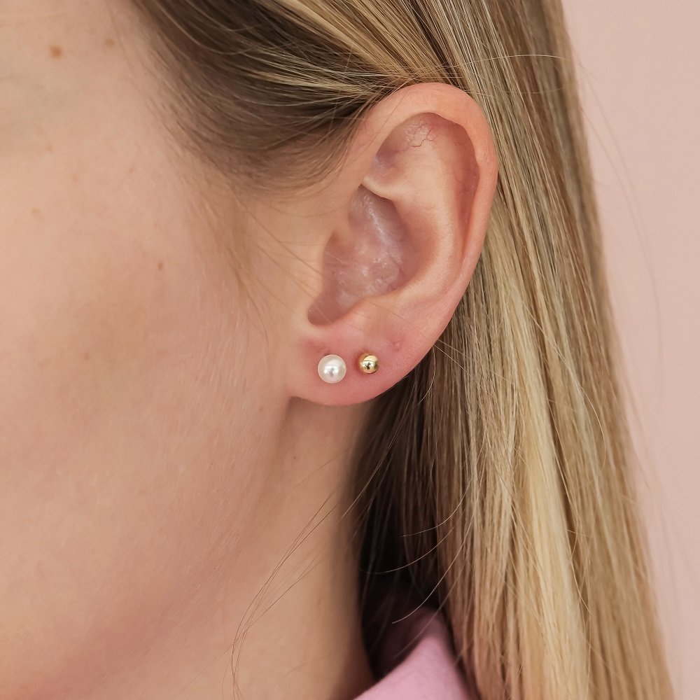 KIT BRINCO BOLINHA, PEROLA E ARGOLINHA DOURADO FOLHEADO