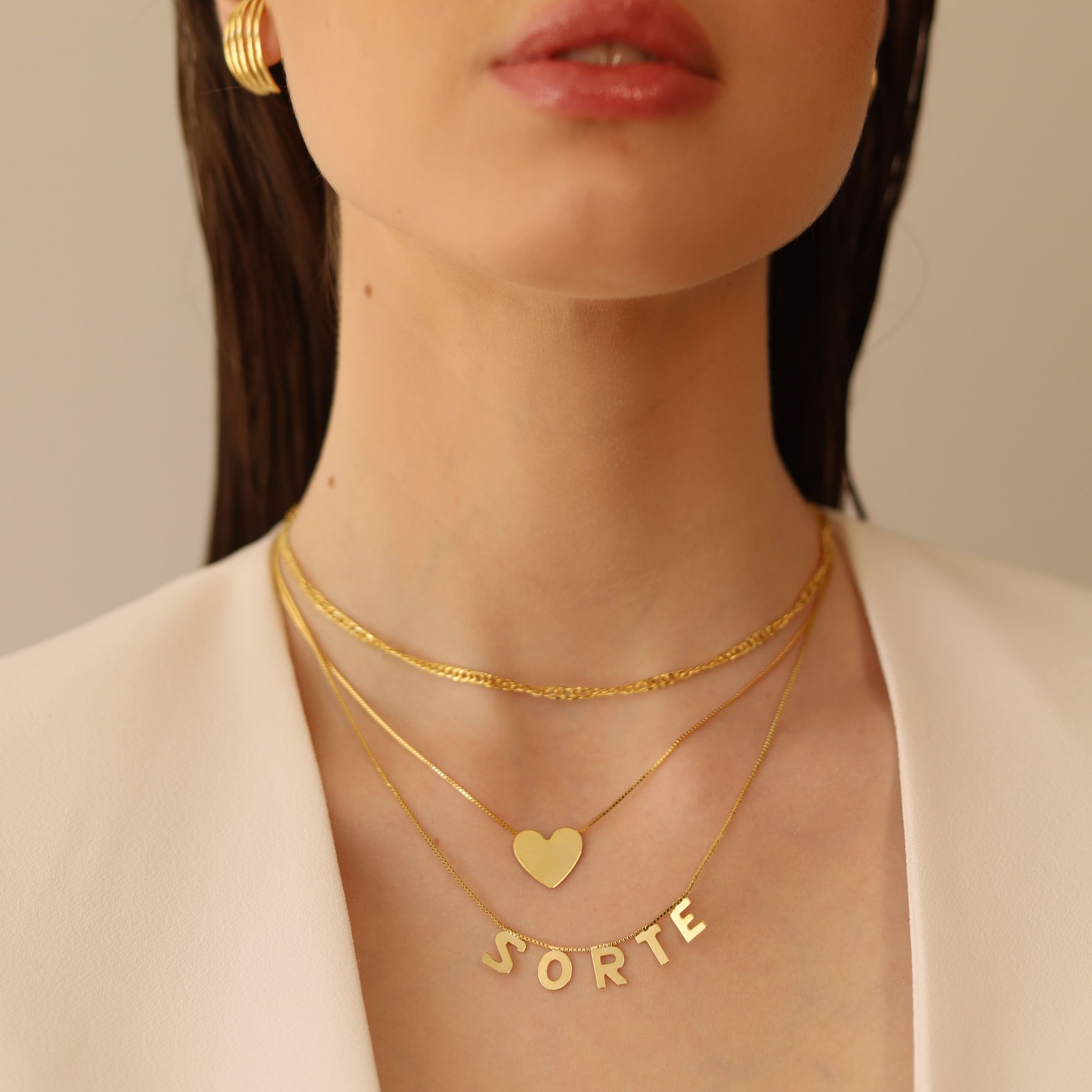 CHOKER ELOS LIXADOS TORCIDOS DOURADO FOLHEADO