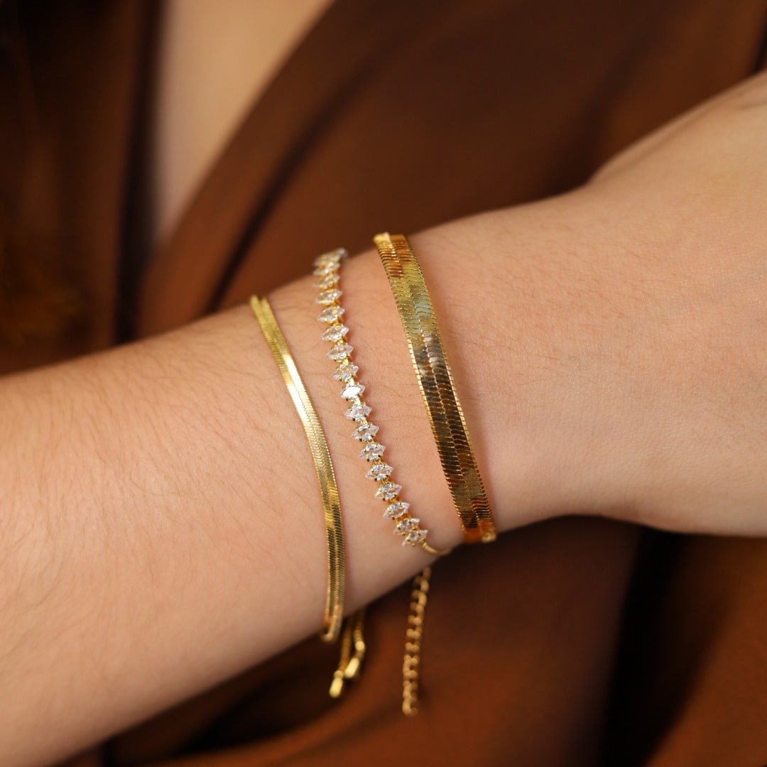 PULSEIRA SNAKE 3MM DOURADO FOLHEADO