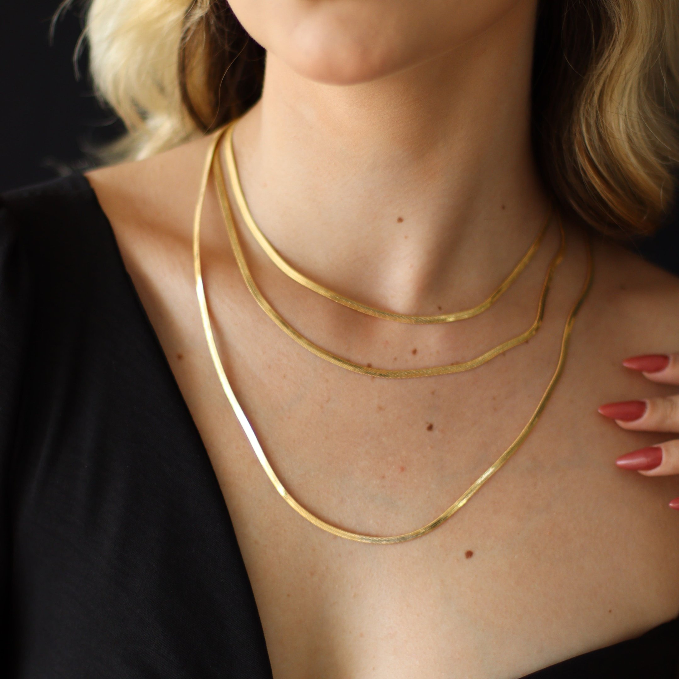 COLAR LONGO SNAKE 3MM BANHADO A OURO 18K