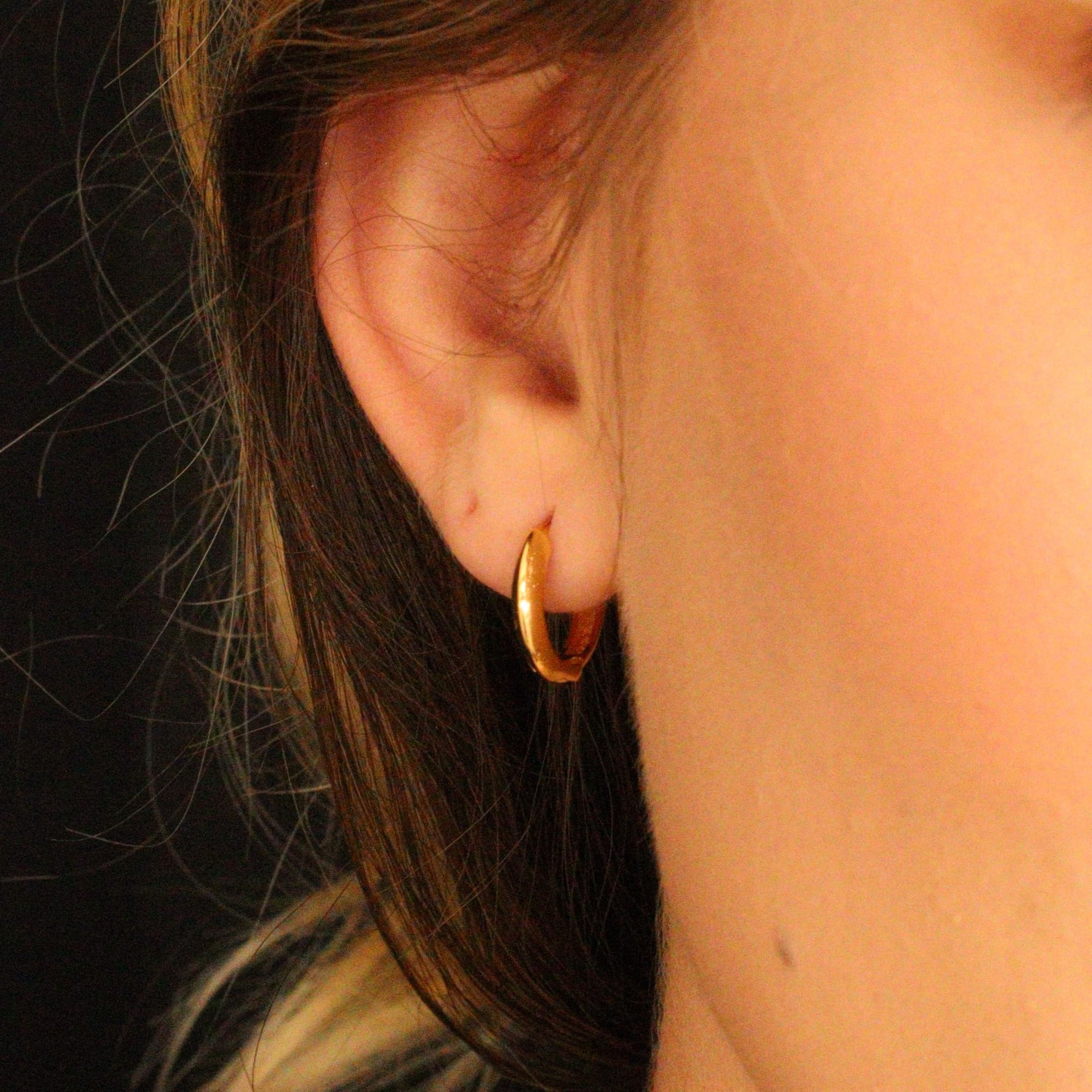 ARGOLA ANY LISA M DOURADO FOLHEADO