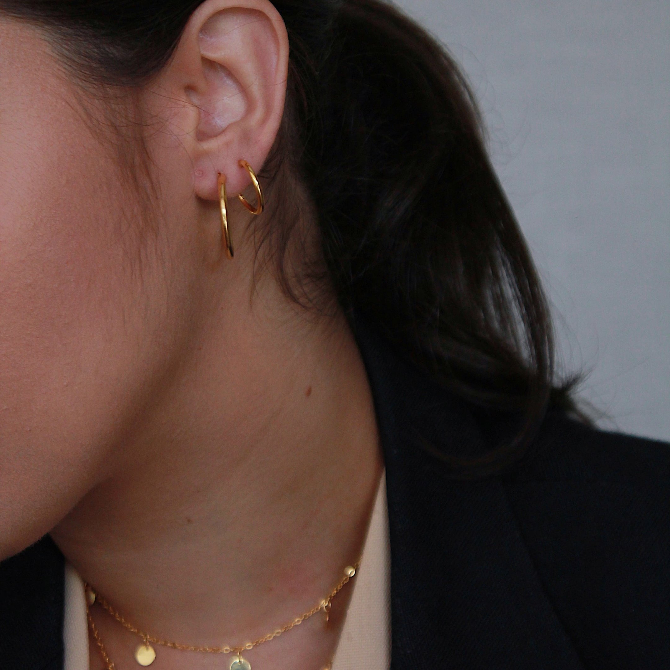 KIT ARGOLA FIO P,M E G DOURADO FOLHEADO