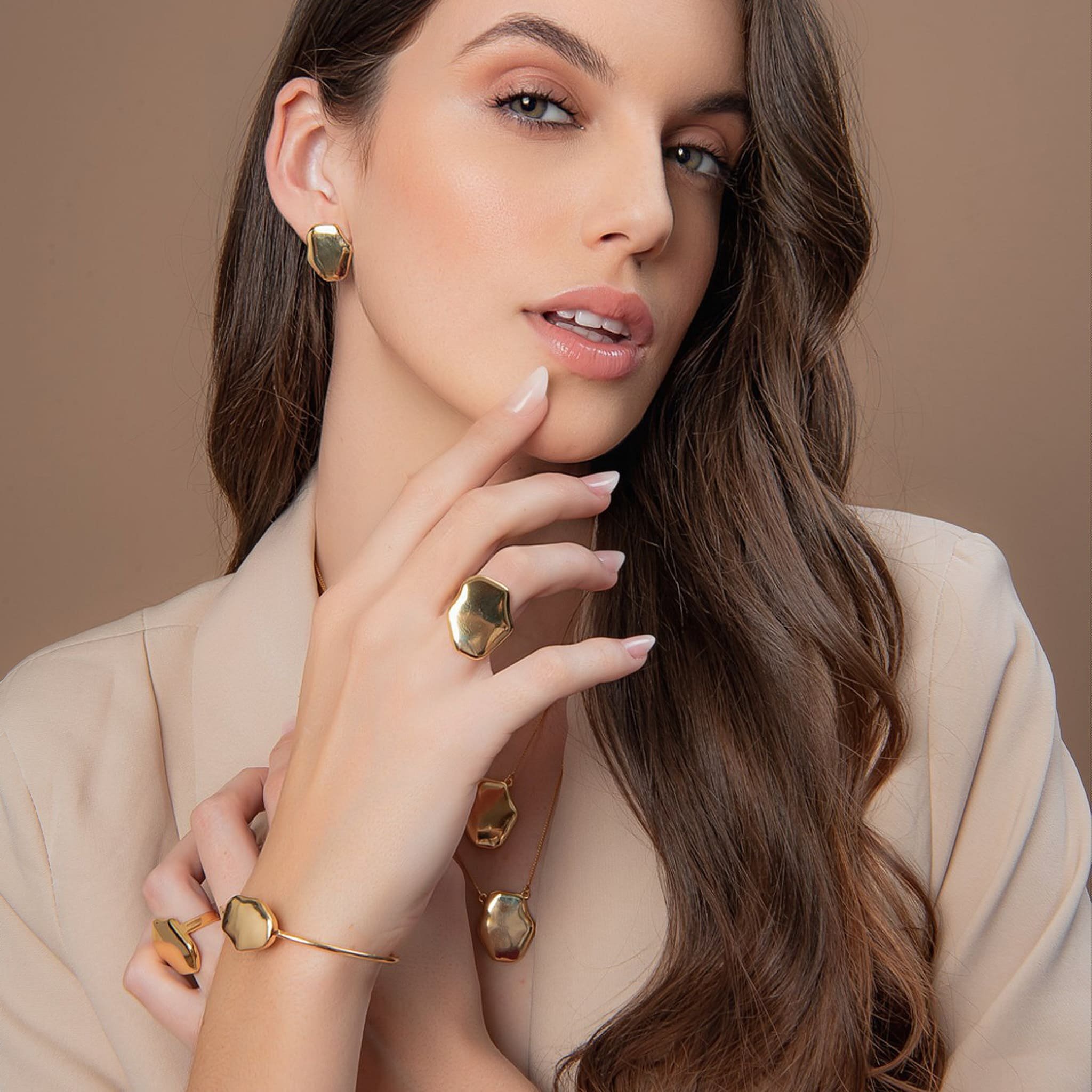 ANEL ORGANIC BANHADO A OURO 18K