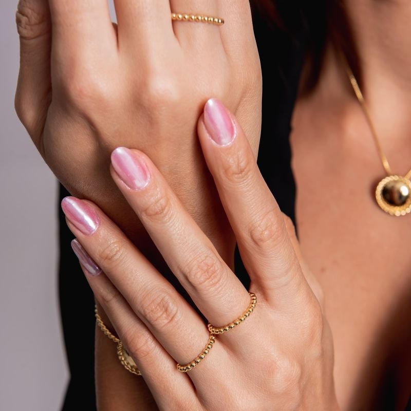 ANEL BOLINHAS AJUSTÁVEL BANHADO A OURO 18K