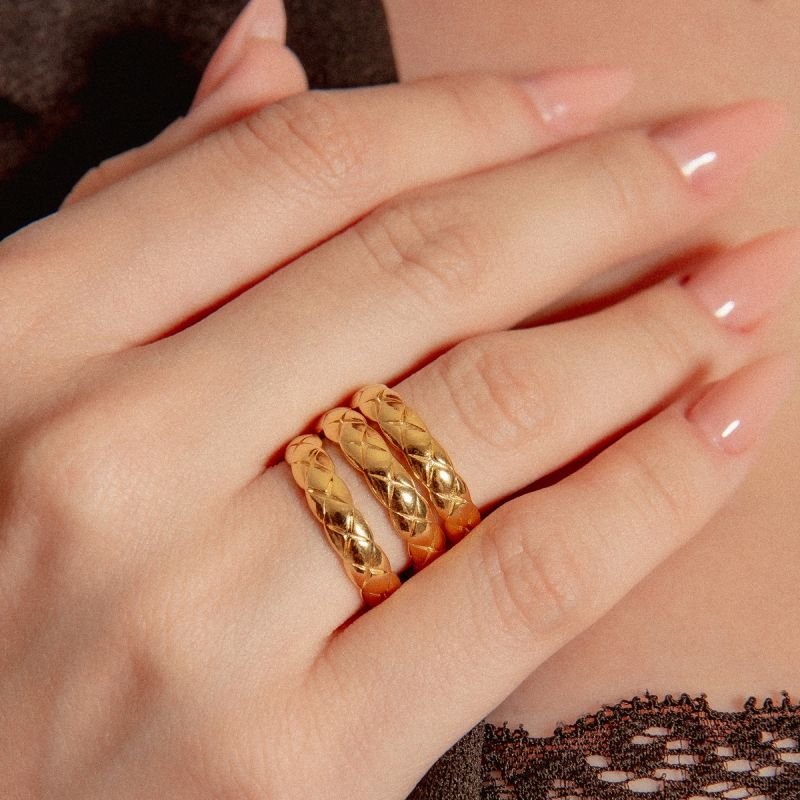 ANEL COCO X P DOURADO FOLHEADO