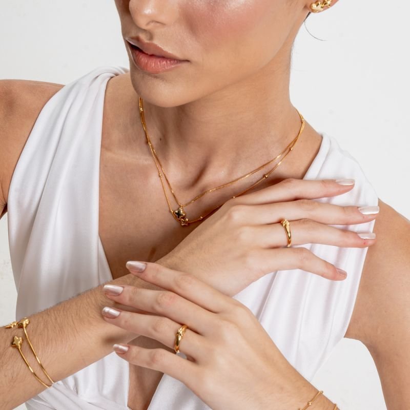 ANEL CONEXÃO BANHADO A OURO 18K