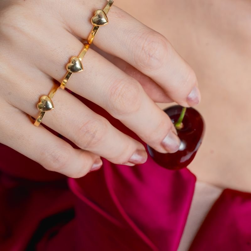 ANEL CORAÇÃO ROYALE BANHADO A OURO 18K