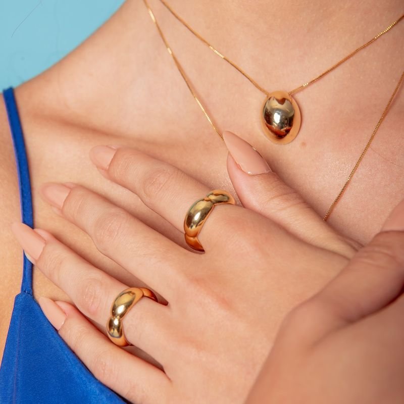 ANEL DEEP DOURADO FOLHEADO