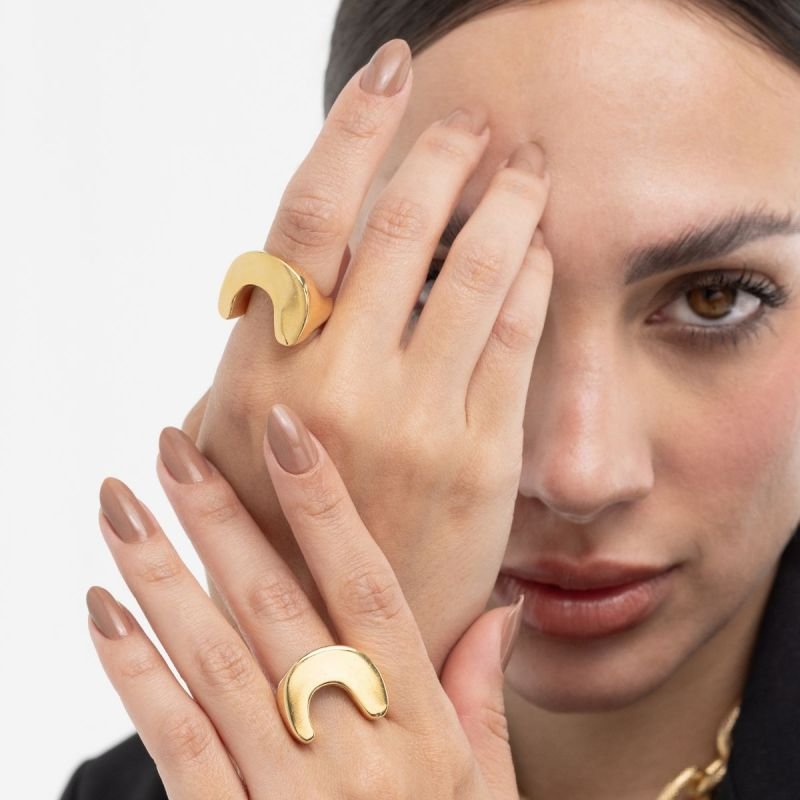 ANEL LIGNE BANHADO A OURO 18K