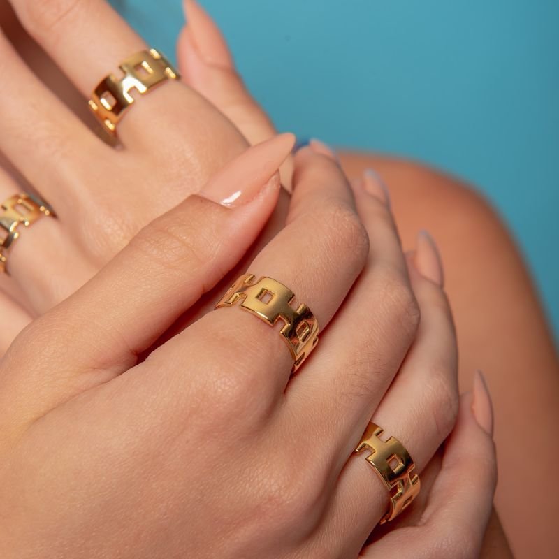 ANEL LUMIERE DOURADO FOLHEADO