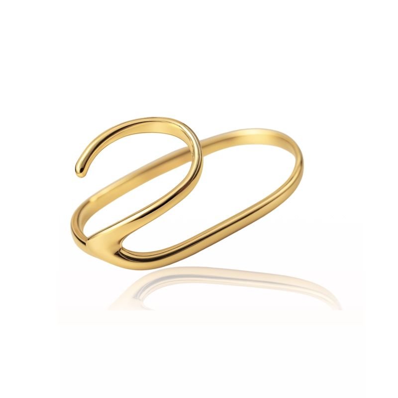 ANEL MINIMALISTA BANHADO A OURO 18K