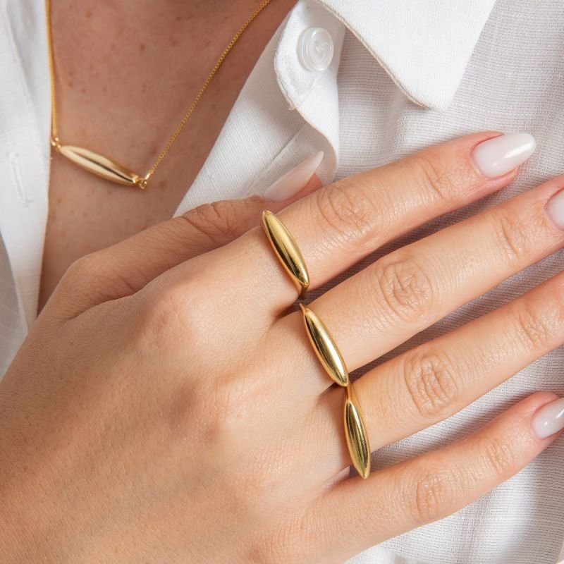 ANEL MODERNIDADE AJUSTÁVEL BANHADO A OURO 18K