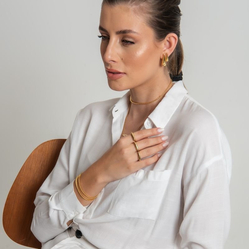 ANEL MODERNIDADE AJUSTÁVEL BANHADO A OURO 18K