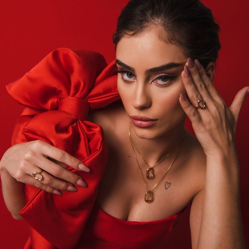 ANEL ORGANIC FLUIDO DOURADO FOLHEADO