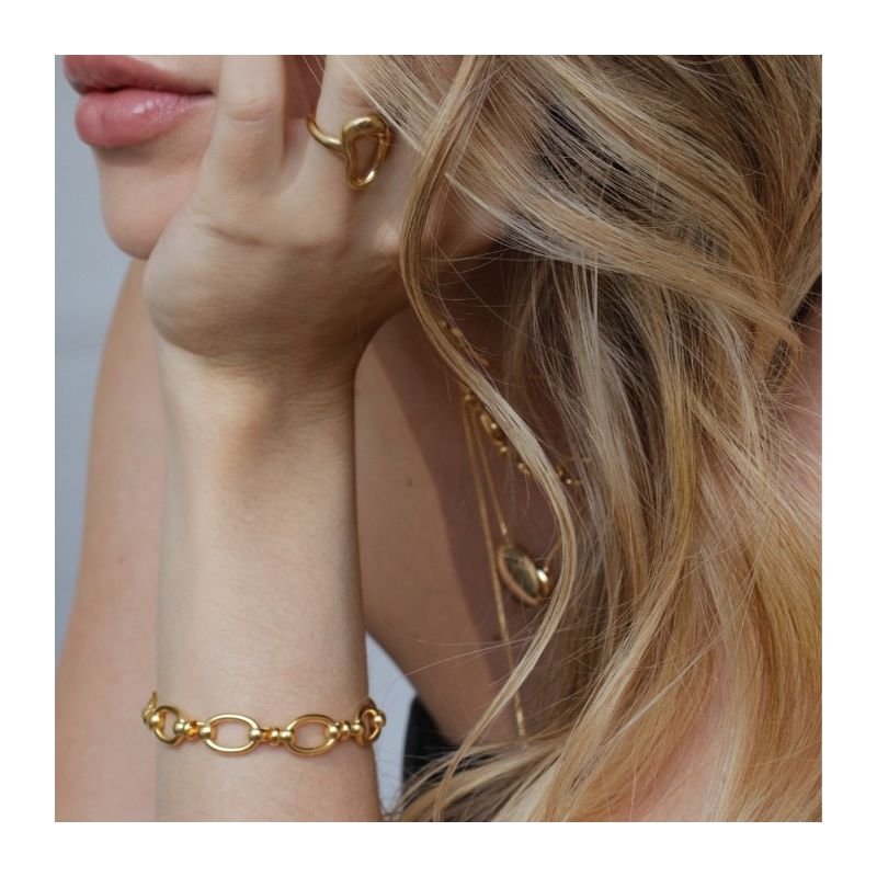 ANEL ORGANIC FLUIDO DOURADO FOLHEADO