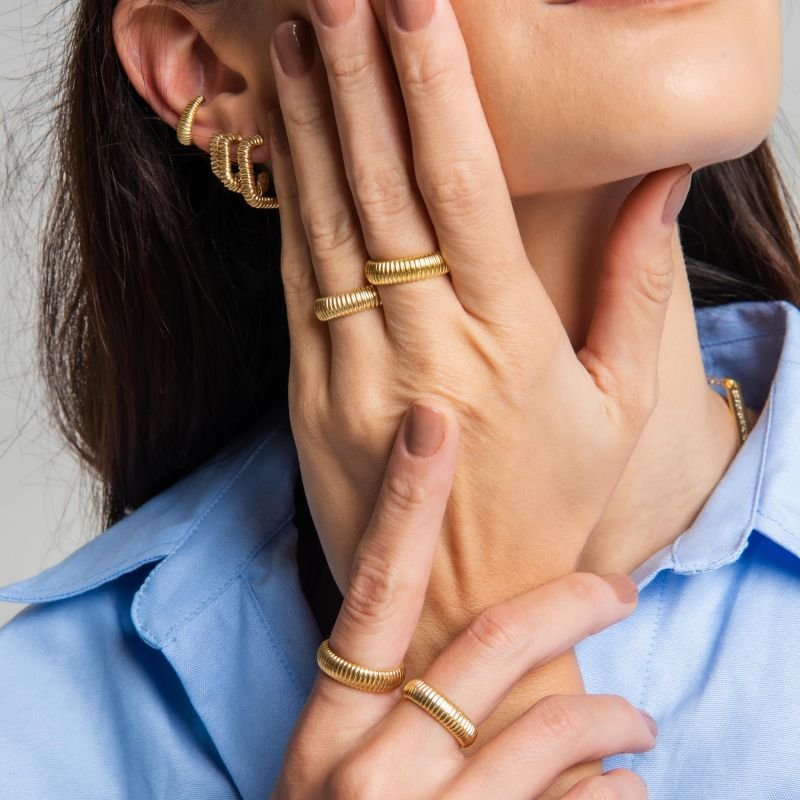 ANEL ORLI AJUSTAVEL DOURADO FOLHEADO