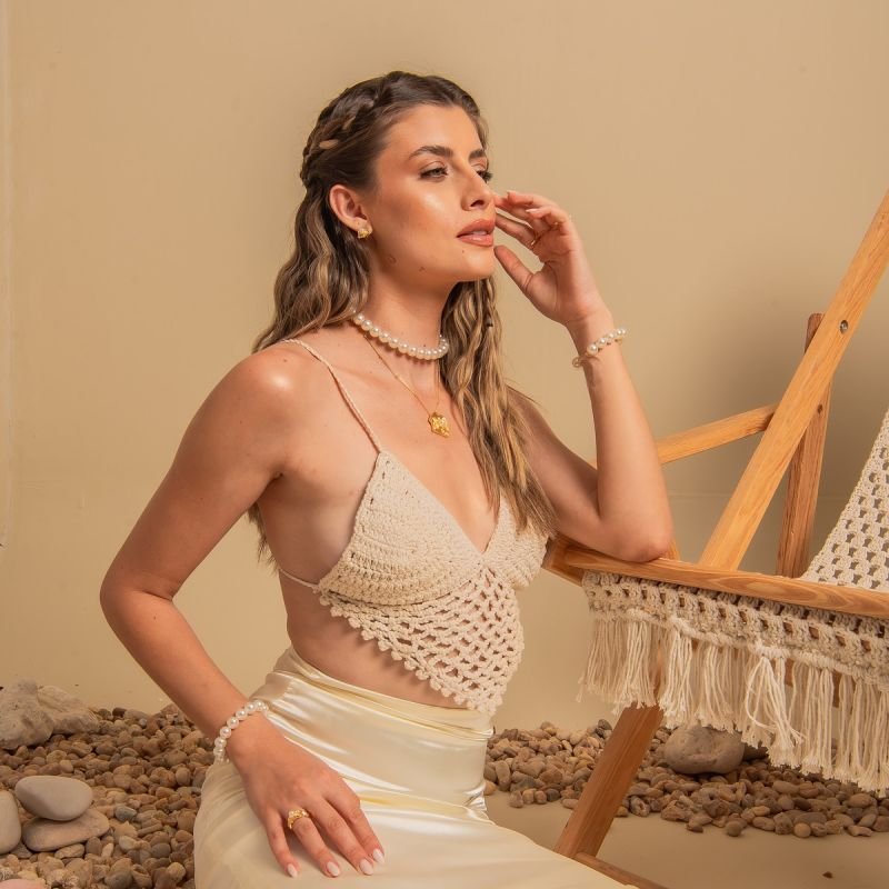 ANEL OSTRA ORGANIC PÉROLA BANHADO A OURO 18K