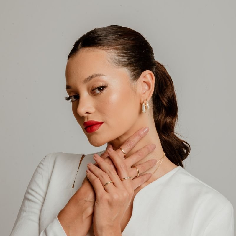 ANEL SOLITÁRIO PONTO DE LUZ BANHADO A OURO 18K