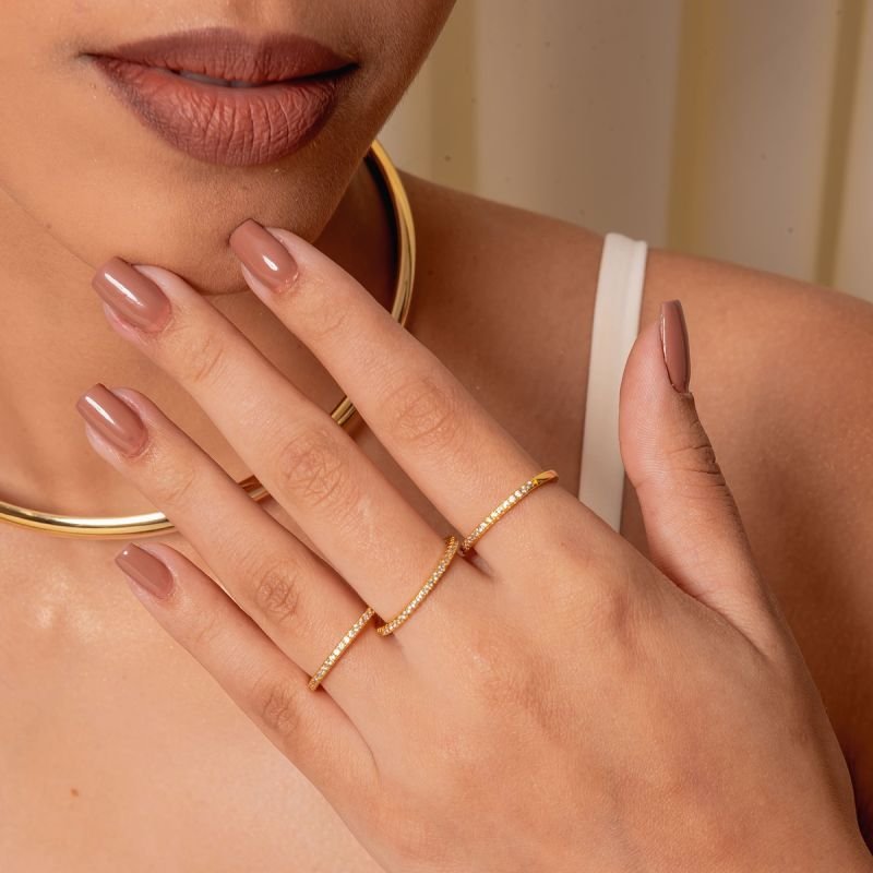 ANEL ZIRCÔNIA CLÁSSIC DOURADO FOLHEADO