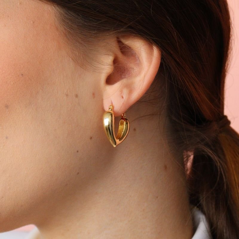 ARGOLA AIMÊ DOURADO FOLHEADO