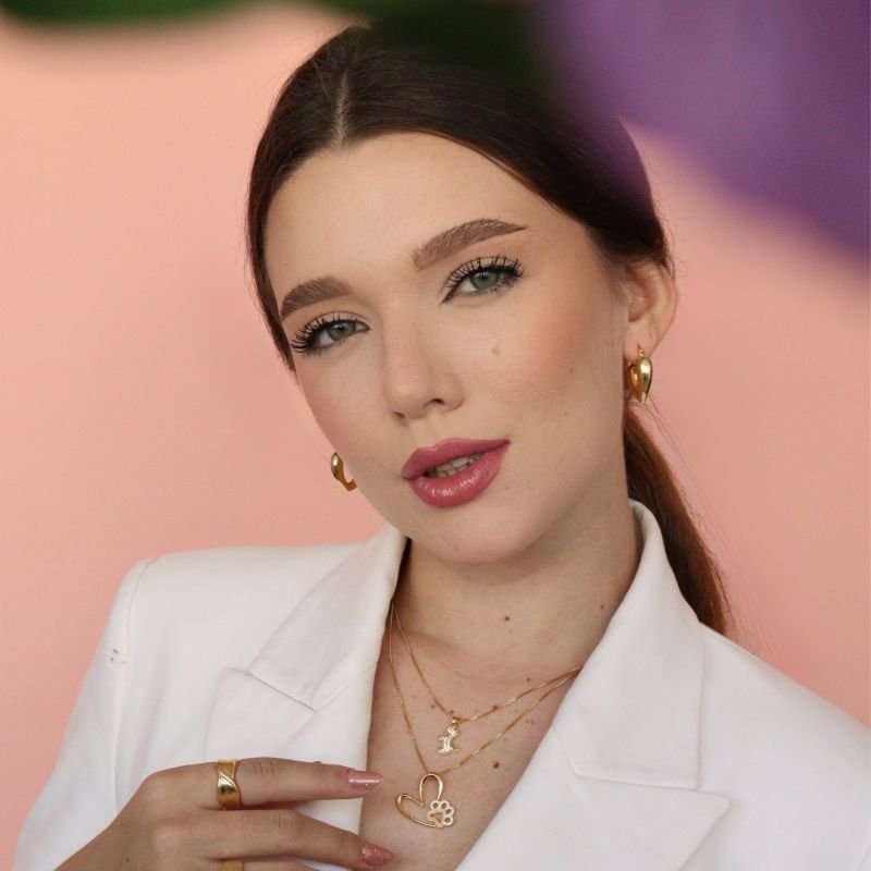 ARGOLA AIMÊ DOURADO FOLHEADO