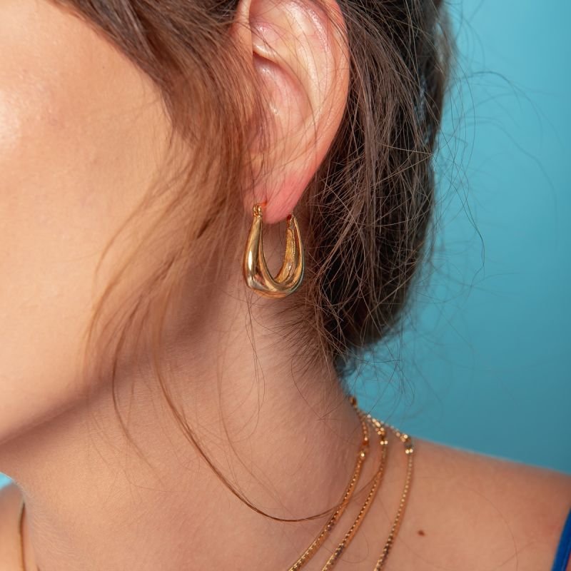 ARGOLA ALICE FECHO ITALIANO DOURADO FOLHEADO