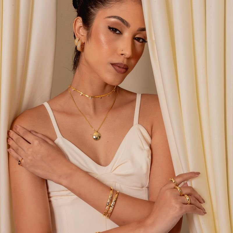 ARGOLA AMORIS ZIRCÔNIA P DOURADO FOLHEADO