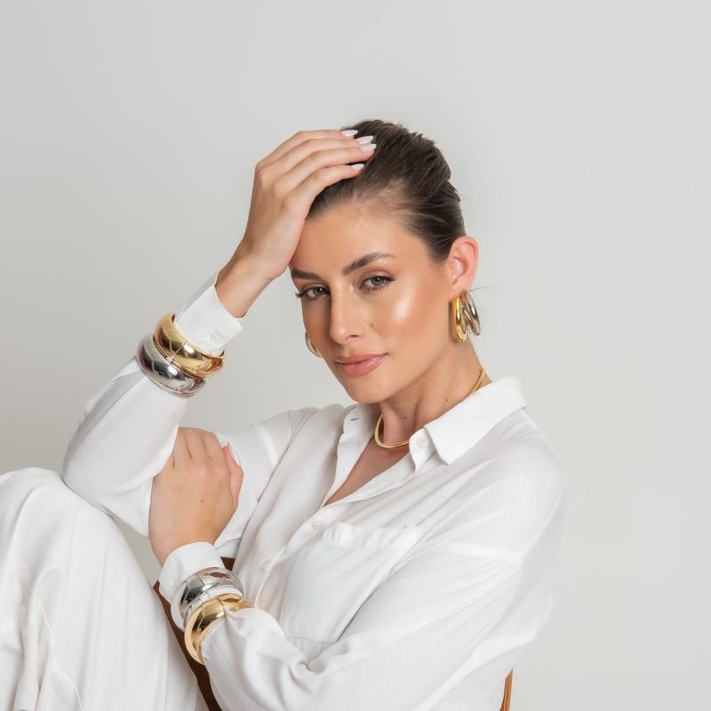 ARGOLA SINGULAR ABS PRATEADO FOLHEADO