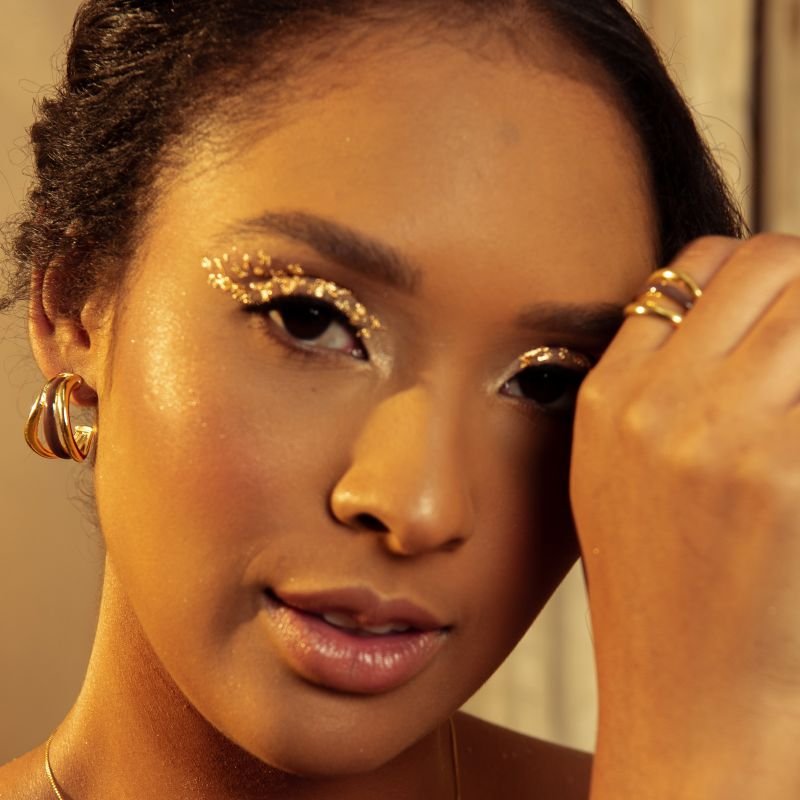 ARGOLA BEIRA-MAR MARRON BANHADO A OURO 18K