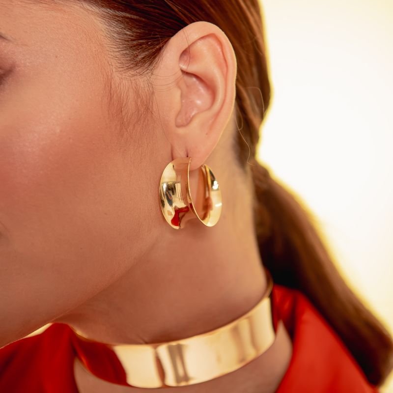 ARGOLA CAVA MAX G DOURADO FOLHEADO