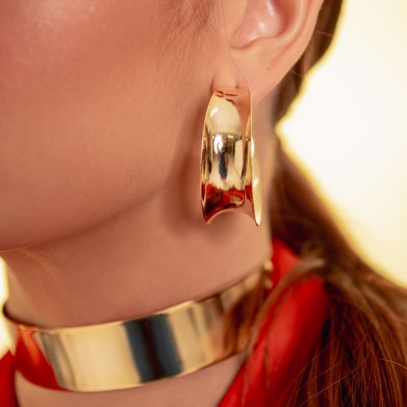 ARGOLA CAVA MAX GG BANHADO A OURO 18K