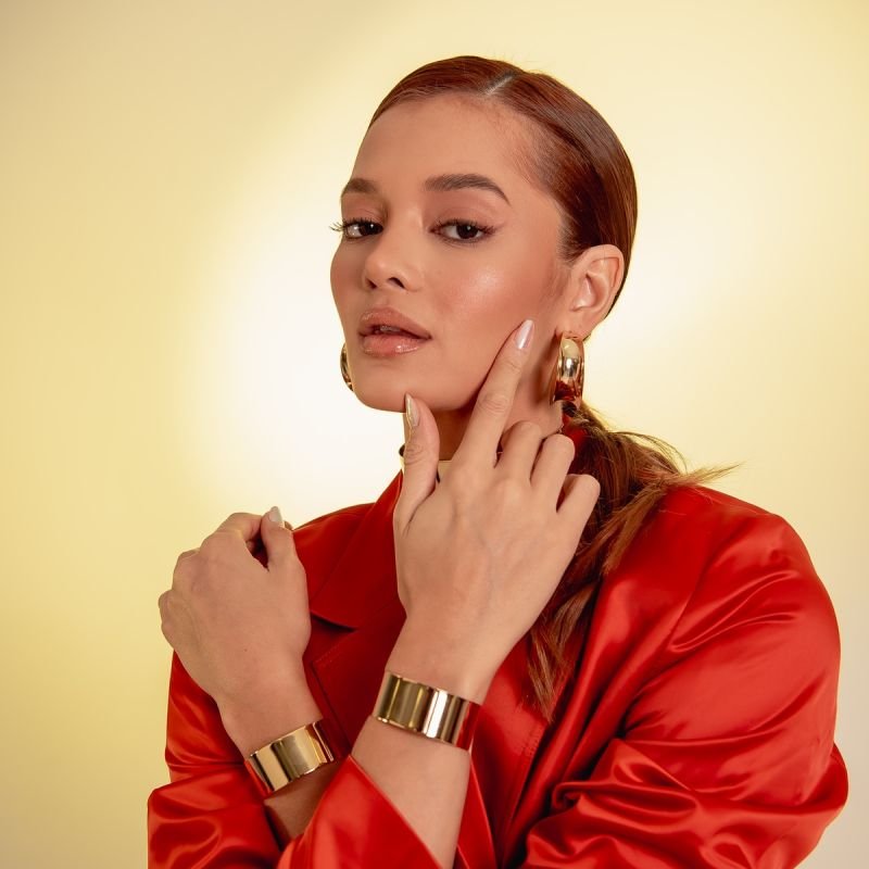 ARGOLA CAVA MAX GG BANHADO A OURO 18K