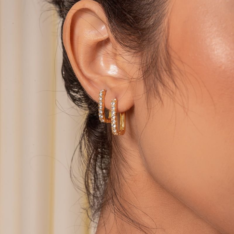 ARGOLA CLOÉ DE ZIRCÔNIA G DOURADO FOLHEADO