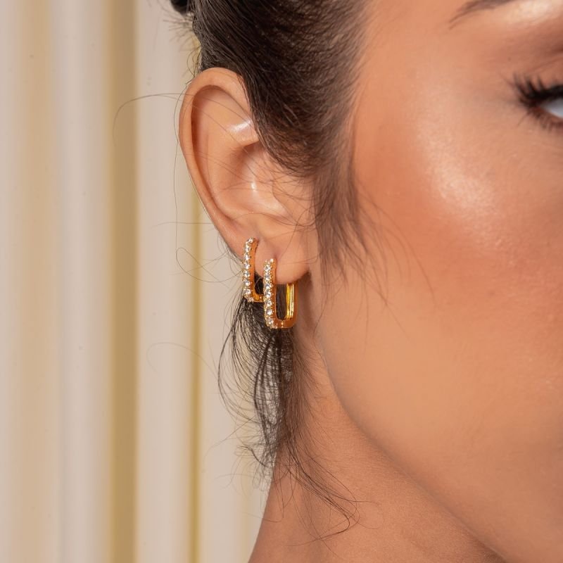 ARGOLA CLOÉ DE ZIRCÔNIA M DOURADO FOLHEADO