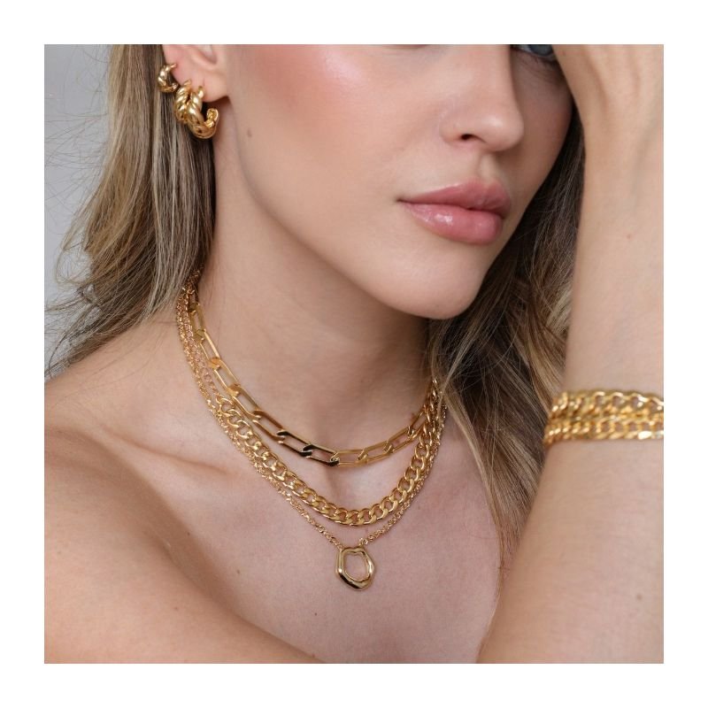 ARGOLA CROISSANT P BANHADO A OURO 18K
