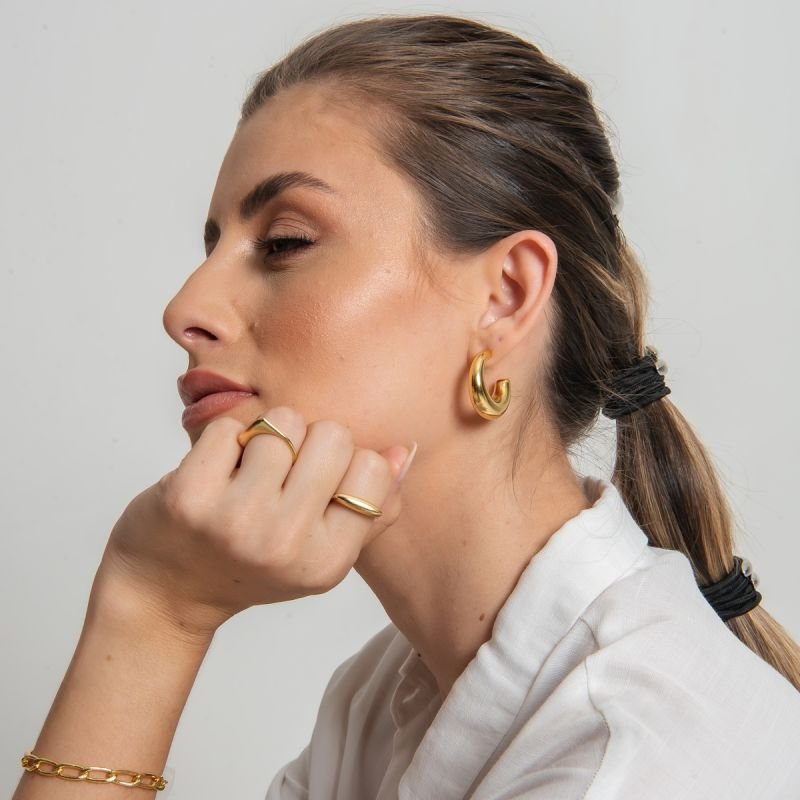 ARGOLA DESLUMBRE ABS DOURADO FOLHEADO