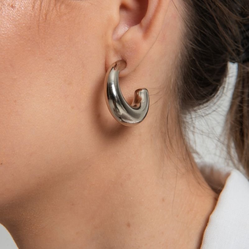 ARGOLA DESLUMBRE ABS PRATEADO FOLHEADO