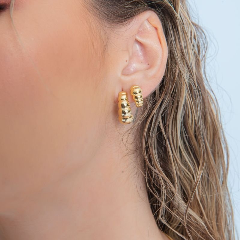 ARGOLA DIANA P DOURADO FOLHEADO