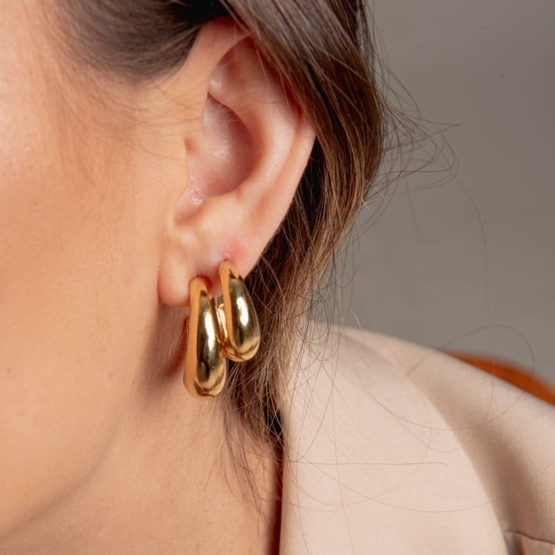 ARGOLA SIENA G BANHADO A OURO 18K