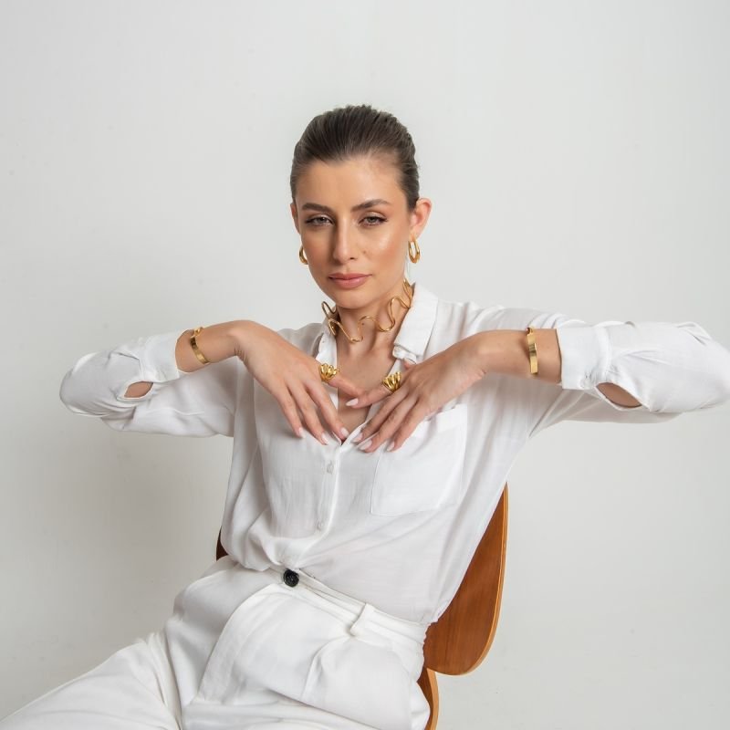 ARGOLA ENCANTO ABS DOURADO FOLHEADO