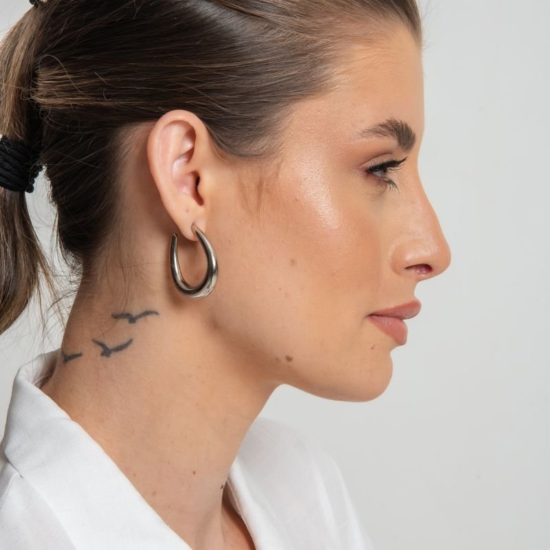 ARGOLA ENCANTO ABS PRATEADO FOLHEADO