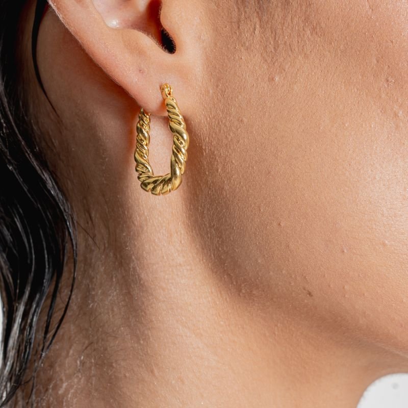 ARGOLA ESPIRAL BANHADO A OURO 18K