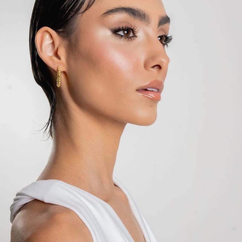 ARGOLA ESPIRAL BANHADO A OURO 18K